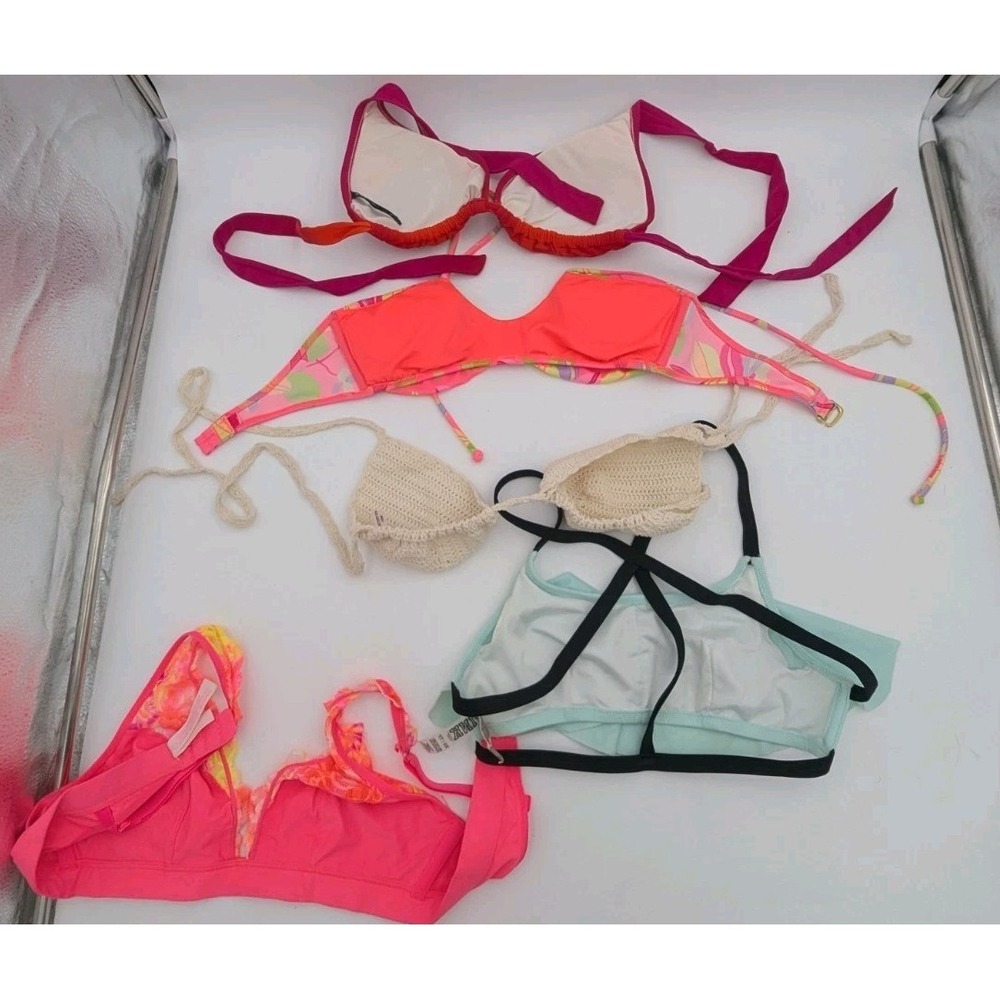 Vintage Swim & Sports Bra Lot 5 Tops VS Pink Ralph Lauren Express Mixed ~ 32-34C - Picture 2 of 8
